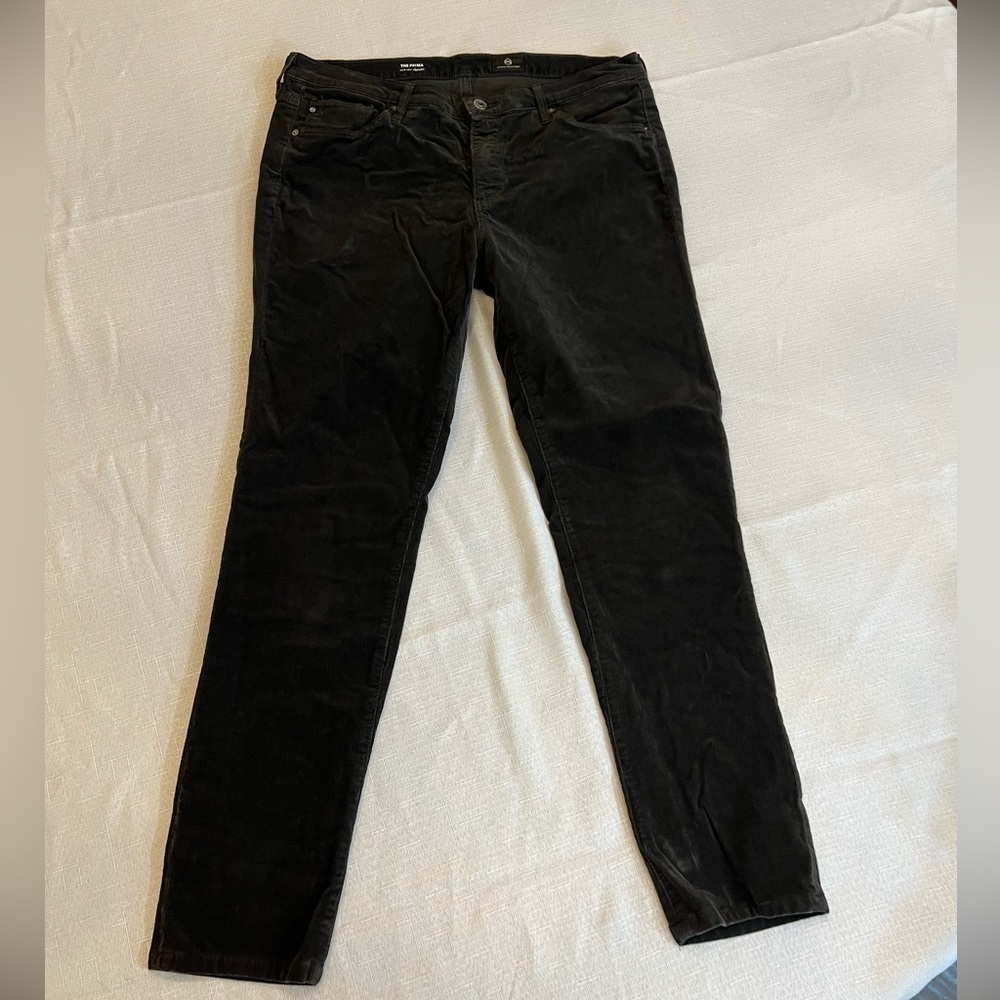 AG ADRIANO GOLDSCHMIED The Prima Mid-Rise Cigarette Corduroy Pants, Size 31R